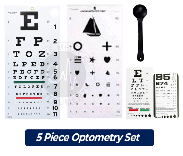 EMI 5 Piece Optometry Fixed - Snellen Wall Eye Chart, Kindergarten Wall Eye Chart, Snellen Pocket Eye Chart, Rosenbaum Pocket Eye Chart, Occluder image regarding Pediatric Eye Chart Printable identified as EMI 5 Piece Optometry Preset - Snellen Wall Eye Chart, Kindergarten Wall Eye Chart, Snellen Pocket Eye Chart, Rosenbaum Pocket Eye Chart, Occluder